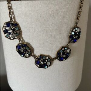 Elegant Blue and Silver Statement Necklace